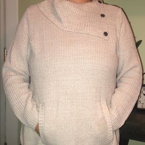 3 for $20 & 15%. Sweater with open collar style